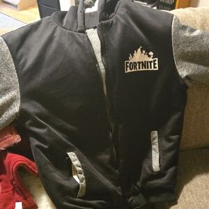 Fortnite Kids Black and Gray Puffer Jacket